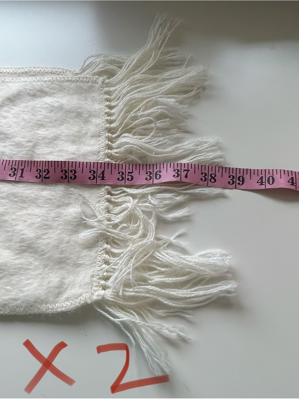 Alpaca Camargo Scarf Cream Ivory 9X69 Rectangle Fringe Soft Cozy Winter Gift - Picture 6 of 7